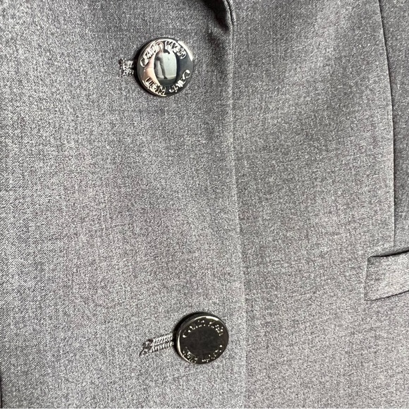 Calvin Klein Blazer Womens Size 14 Gray Jacket Coat Double Button Career P - Picture 8 of 8